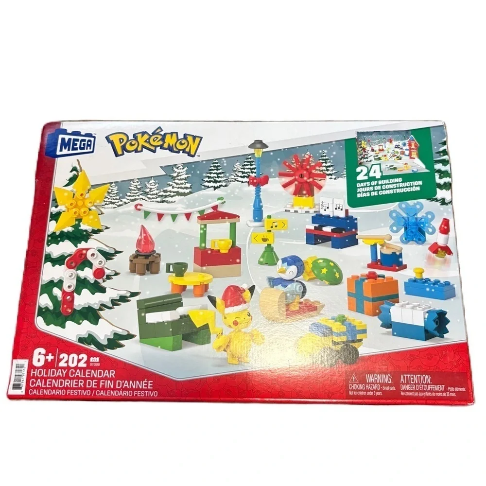 Mega Bloks - Pokemon Holiday Calendar, 202 Piece Building Toy Set NEW Advent